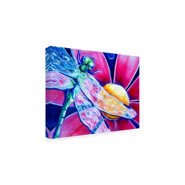 Deborah Broughton 'Flower Pink Daisy Dragonfly' Canvas Art,14x19